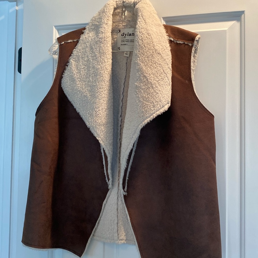 Faux Sherling and Leather Vest